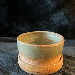 Handcrafted Green Ceramic Planter Pot